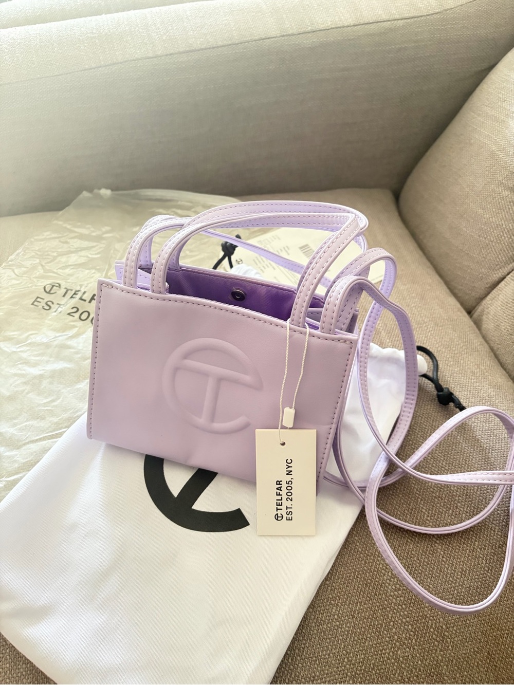 Telfar Mini Shopping Bag in Pastel Lilac